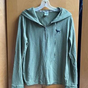 Olive Green light weight hoodie quarter zip